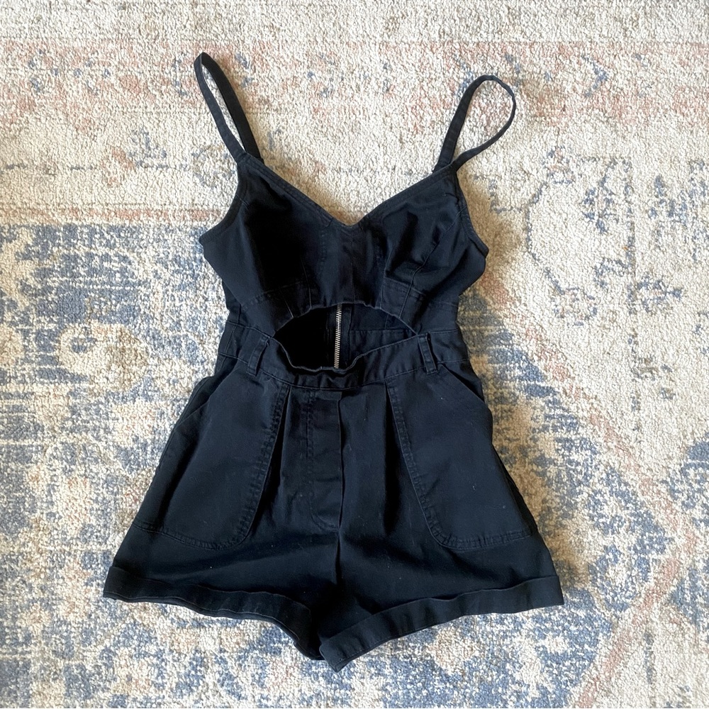 Urban Outfitters Black Denim Romper